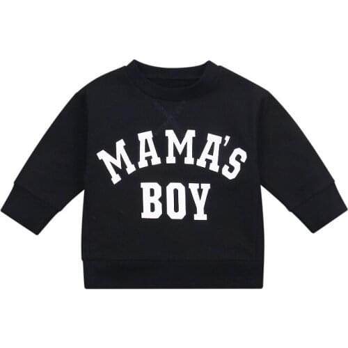 6M-4Y Infant Kids Baby Boy Girl Long Sleeve Letter Print O-neck Pullover Sweatshirt Hoodies Tops Spring Autumn Clothes