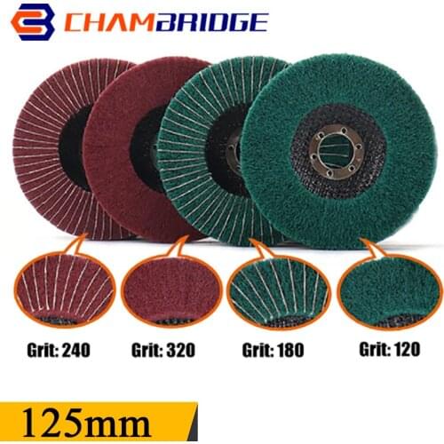 5inch Nylon Fiber Flap Polishing Wheel 5"×7/8" Grinding Metal Disc Abrasive Disks For Angle Grinder Dremel Accessories 1-10pcs