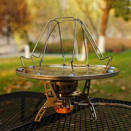 Portable 4 Slice Outdoor Camping BBQ Toaster Tray Foldable Stainless Steel Bread Toast Rack Stove Grill Plate