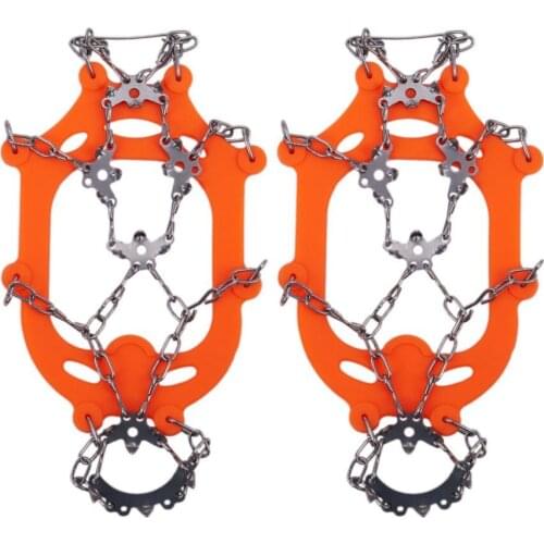 18 Teeth Anti-Skid Crampons Ice Fishing Snowshoes Winter Walking Crampons Gripper Spike Shoes Non-slip Shoe Covers