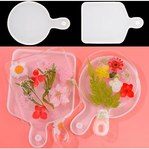 Handle Coaster Epoxy Resin Molds Set Cutting Board Molde Silicona Molde Fruit Plate Tray Stampo Silicone For Desk Decoration