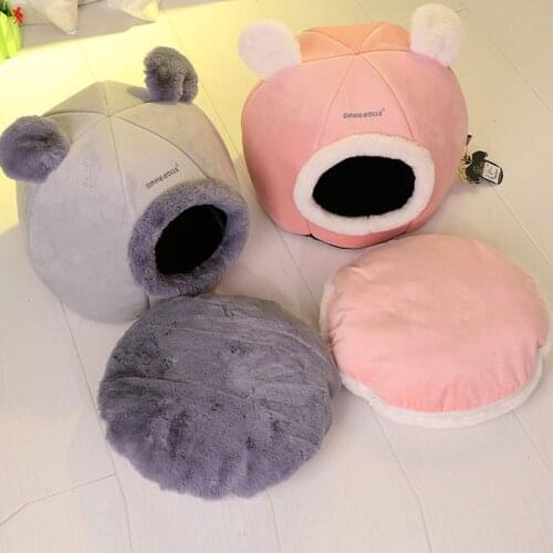 Dog Cave Winter Warm Comfortable Pet Puppy Bed Removable Mat Small Dog Bed Lovely Shape Cat Sleeping Bed