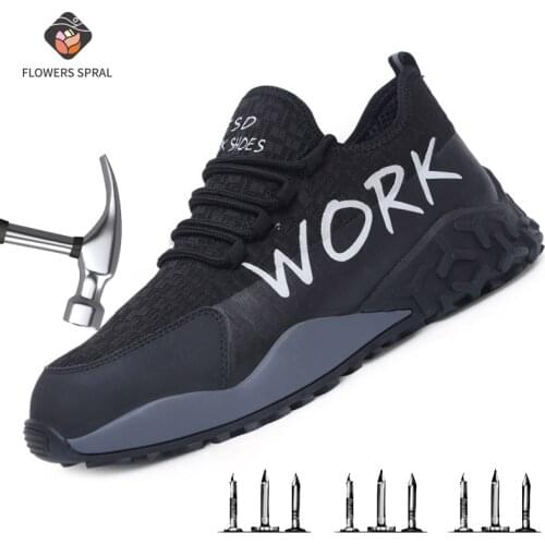 Safety Shoes Male Woman Steel Toe Boots Indestructible Work Shoes Lightweight Breathable Toe Size 36-46 For Men And Women