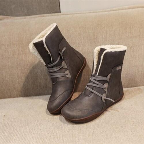 2021 New Women Boots Winter Plush Ankle Waterproof Warm Snow Boots Platform Keep with Thicken Fur Heels Botas Mujer Femme