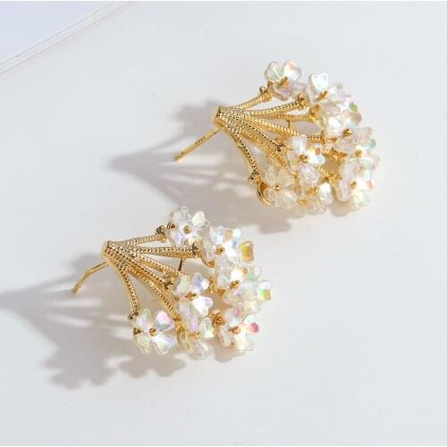 AENSOA Fashion Cute Shell Flower Stud Earrings For Women 2021 Trendy Elegant Statement Geometric Earrings Party Jewelry Gifts