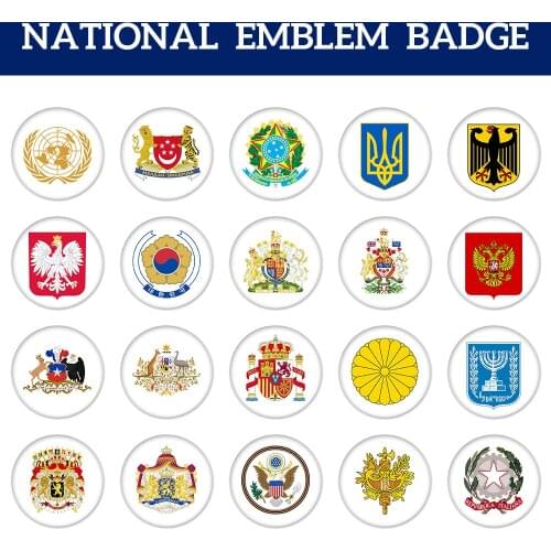 National Emblem Badge Coat of Arms Brooch Tinplate Country Armorial National Mark State Seal Clothing Backpack Decoration Gifts