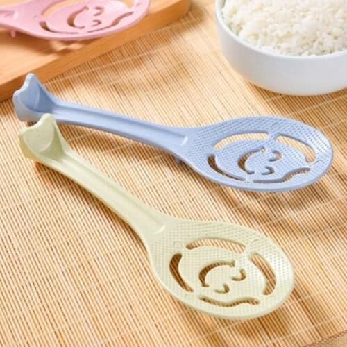 1Pcs Creative Smiley Plastic Rice Spoon Ladle Non Stick Rice Tableware Hollow Rice Paddle For Family Kitchen Supply Accessories