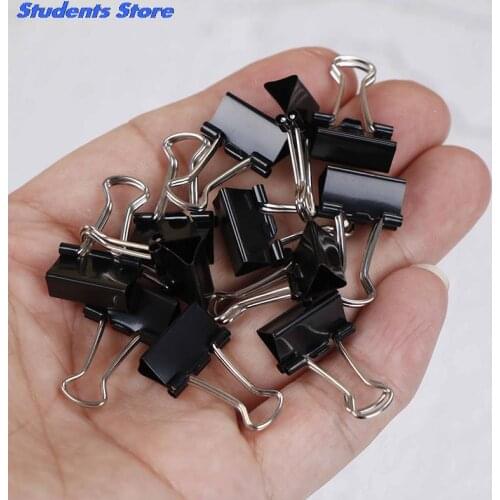 12Pcs 15mm Metal Binder Clips Notes File Letter Paper Foldback Clip Photo Binding Clamps Office Supplies Stationery