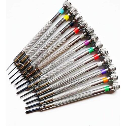 13 Pcs / Set Precision Flat Blade Slotted Screwdriver Eyeglasses Watch Jewelry Cell Mobile Phone Laptop Repair Tool Set WT0021