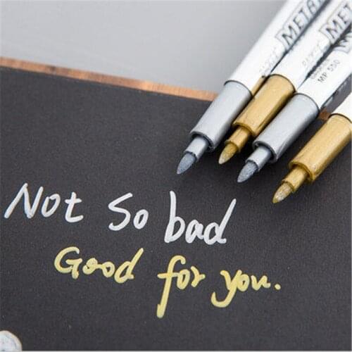 2pcs Gold Silver Metallic Color Pen DIY Paper Tag Photo Album Scrapbooking for Party Birthday Wedding Decoration Signing Pen DIY