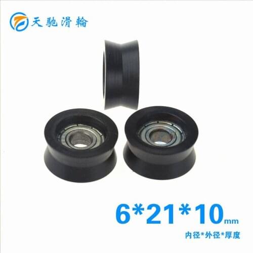 ABXG 6mm High-quality 696zz 696 Bearing Package Plastic Pulley Plastic Pulley 6*21*10mm V Groove Bearing Package Plastic Pulley