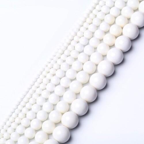 Wholesale 100% Natural Shell Beads White Tridacna Shell Round Beads 4/6/8/10/12mm DIY Charm Beads For Women jewelry Making Whole