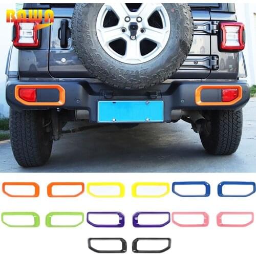 BAWA Decoration accessories for Jeep Wrangler JL 2018 ABS Rear Fog Lamps Cover Light Decoration Stickers for Jeep Wrangler jl