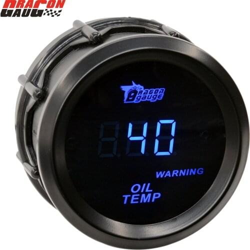 Dragon 52mm Blue Light Digital Auto Car Racing Modification Oil Temperature Gauge 40-150 Celsius Temp Sensor Meter Free Shipping