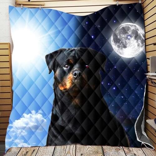 Dropshipping Summer Quilt 3D Print Cute Dog All Season Quilt For Bed Soft Warm Blanket Camping Quilt