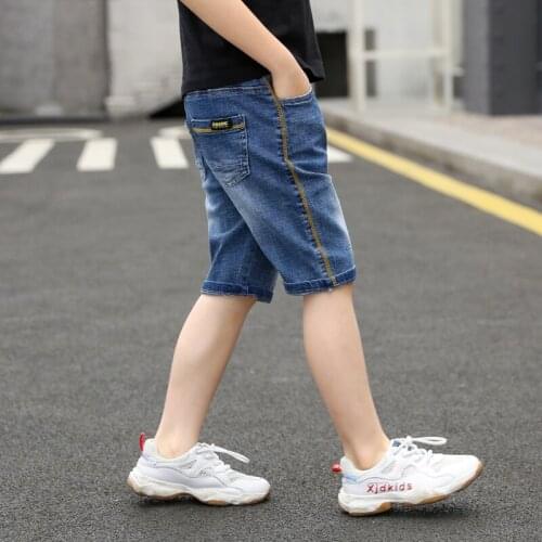 IENENS Kids Boy Jeans Shorts Summer Pants Child Soft Boardshorts Shorts Staright Casual Jeans Fit 4-11Y Young Boy Outing Wear