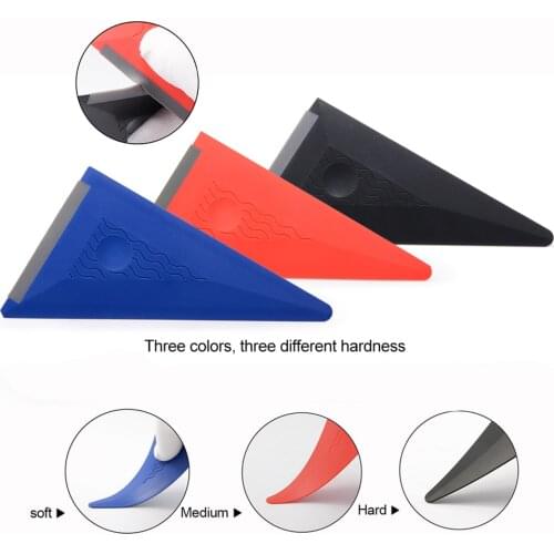EHDIS 3PCS/Set Car Goods Carbon Fiber Wrapping Scraper Soft Edge Vinyl Film Sticker Wrap Squeegee Auto Window Tinting Tools Kit