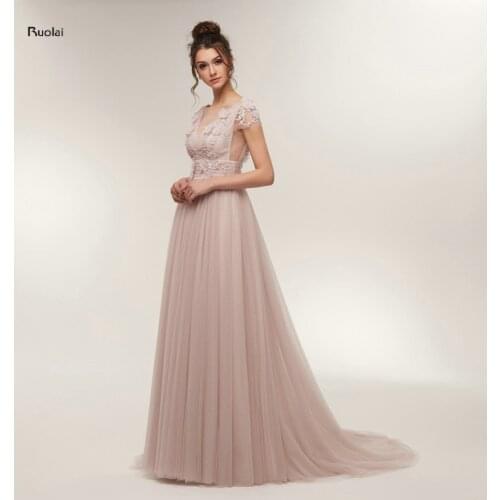 Elegant Evening Dress Long 2018 V Neck Cap Sleeves Evening Gown For Women Formal Dress Prom Party Dress vestido de festa