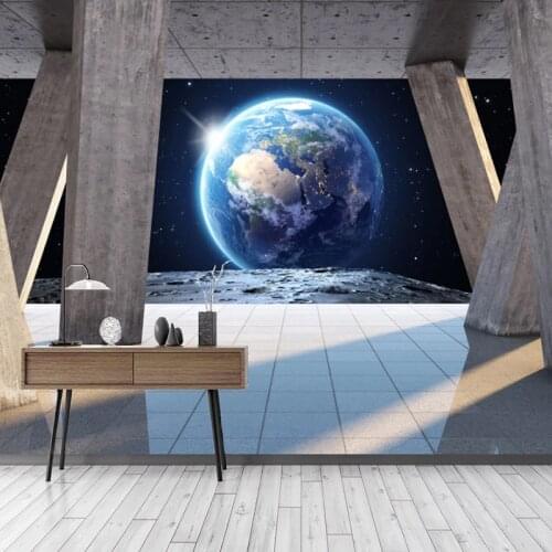 Custom Mural Stone Column Earth Sunlight 3D Space Landscape Wall Painting Living Room Study Bedroom Background Papel De Parede
