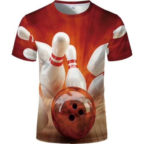 Bowling O-Neck 3D Printed T Shirt Man Ball Motion Broadcloth 2021 Fashion Basketball Throw Gym Clothing Tshirt