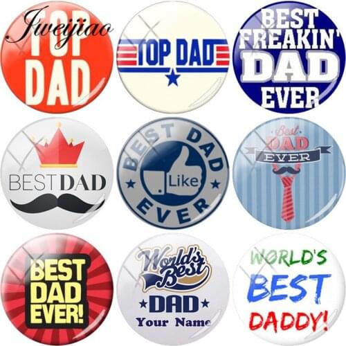 JWEIJIAO Worlds Best Dad Picture DIY Glass Cabochon Dome For Bracelets Earrings Badge Charms Best Dad Ever Jewelry Findings