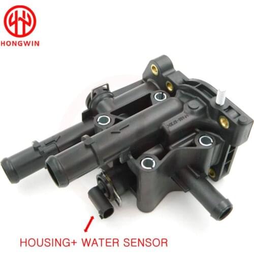 OE Quality PA66-GF30 Engine Cooling Thermostat Housing Cover+Water Temperature Temp. Sensor For Cruze Astra 96984103 96817255