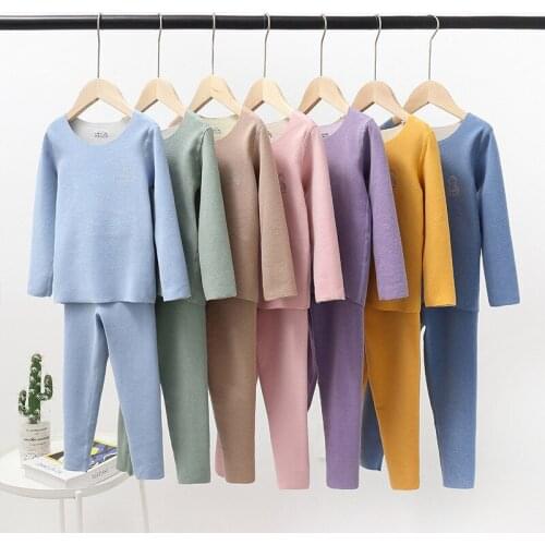 Kids Pajamas Set Boys Thermal Underwear Winter Pyjamas Kids Christmas Sleepwear Sets Cotton Children Nightwear Pajamas For Girls