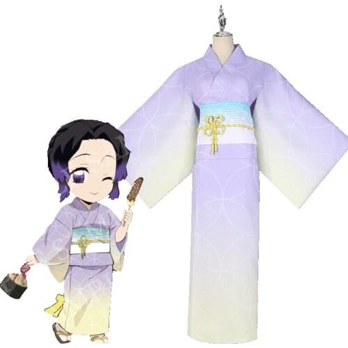 Unisex Anime Cos Demon Slayer Kochou Shinobu Cosplay Costumes Uniform Suit kimono