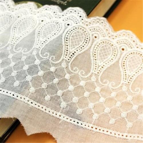 15Yards Factory Supplies 100% Cotton Embroidery Clothing Home Textile Accessories Wholesale 11.5 cm Wide Lace Trimmings