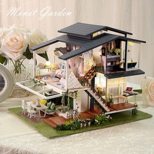 CUTEBEE DIY Dollhouse Wooden Doll Houses Miniature Doll House Furniture Kit Casa Music Led Toys for Children Birthday Gift A68A