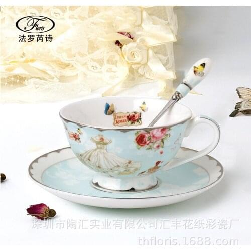 European style small luxury Phnom Penh bone china coffee cup set ceramic cup and saucer Nordic home afternoon tea tea set
