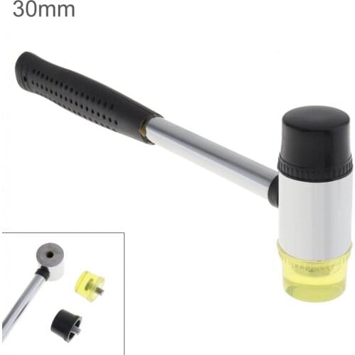Hammer 30mm Rubber Hammer Double Faced Work Glazing Window Nylon Hammer with Round Head and Non-slip Handle DIY Hand Tool