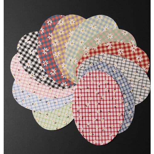 Small daisy printing Elbow Knee Patches On Patch For Clothing Jeans Stripes Stickers Embroidered Badge Children Cloth Accessary