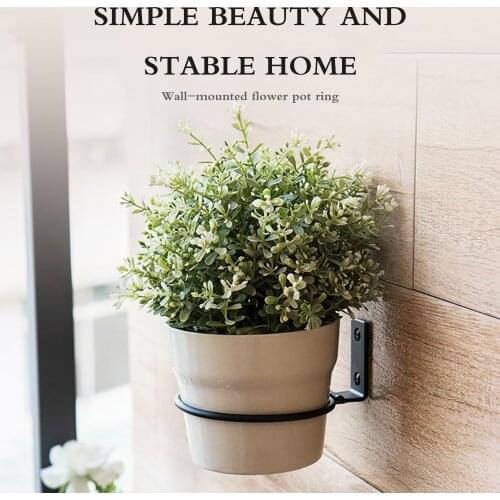 Wall Mount Flower Pot Ring Balcony Flower Rack Iron Flower Pot Holder Hanging Planting Basin Shelf