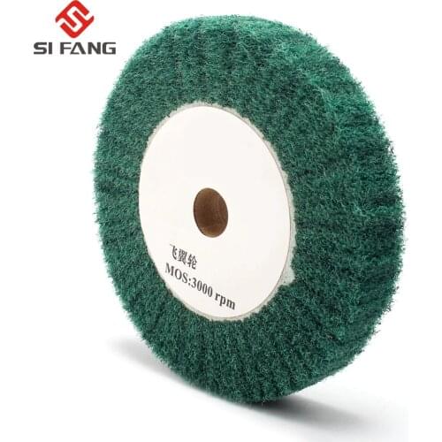 4''/5''/6''/7''/8''/10''/12'' Non-woven Scouring Pad Grinding Wheel Green Flap Mop Polishing Wheel Disc 20mm Bore thickness 25mm