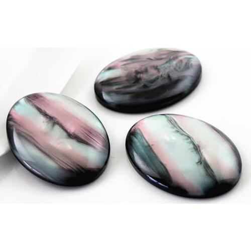 New Fashion 13x18mm 18x25mm 30x40mm Oval Style Black Shell Color Flat Back Resin Cabochons Cameo