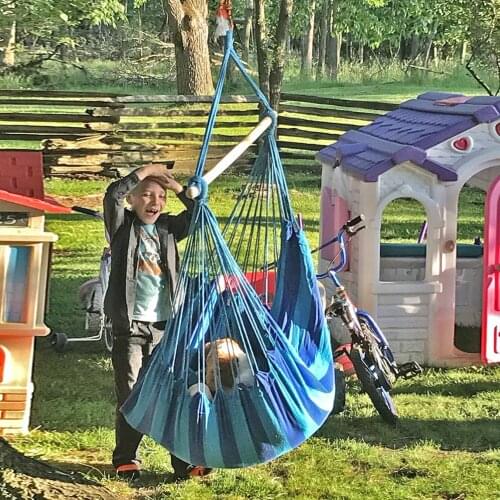 Portable Outdoor Hammock Rainbow Garden Sports Home Travel Camping Swing Canvas Stripe Hang Bed Hammock Kids Child Beach Hammock