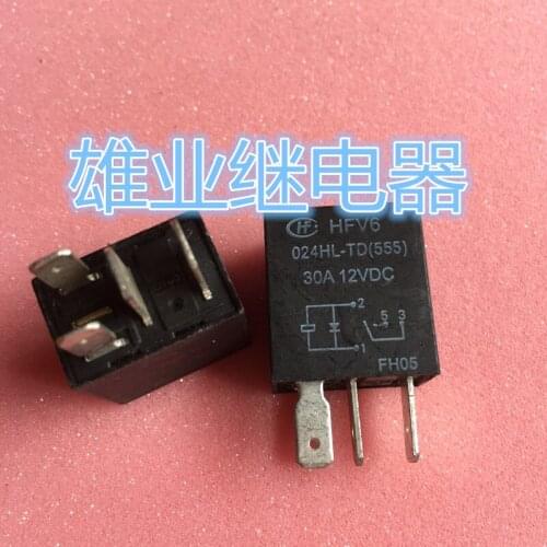 Relay HFV6/024HL-TD 24VDC 4PIN Relay HFV6 024V 30A