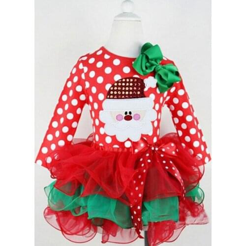 A christmas dress Baby Girls Dress Tutu Christmas Princess Kids Toddler Girl Tulle Dress Christmas Party Outfit Costume 1-4 year