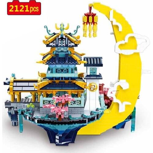 City Creator Series Oriental mythology Story "GuangHanGong" "Chang'e and Jade Rabbit" DIY Model Bricks Toys Gifts