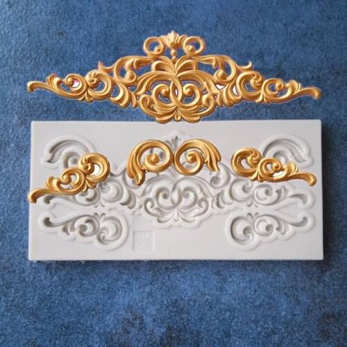 3D European Style Lace Series Silicone Cake Decorating Tools Cake Rounding Fondant Kitchen DIY Mold A1186