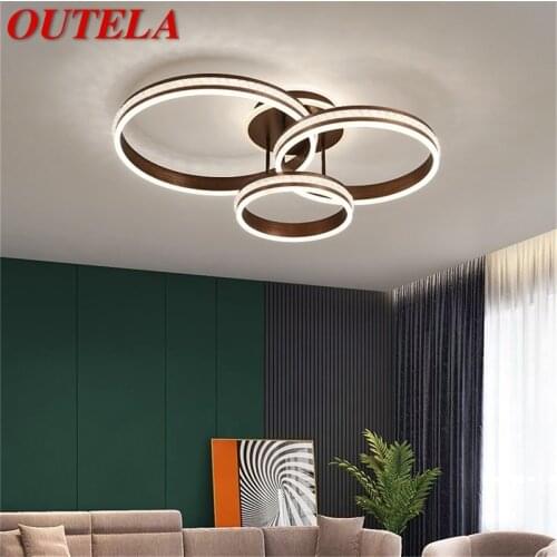 OUTELA Nordic Gold Ceiling Lights Fixtures Modern Creative Round Lamps LED Home For Living Room