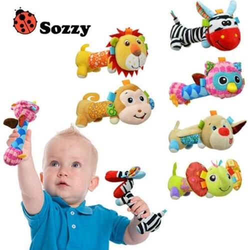Sozzy Baby Stuffed Hand-held Toys Soft Comfortablefor Educational Bells Ringing toy 0-12 months