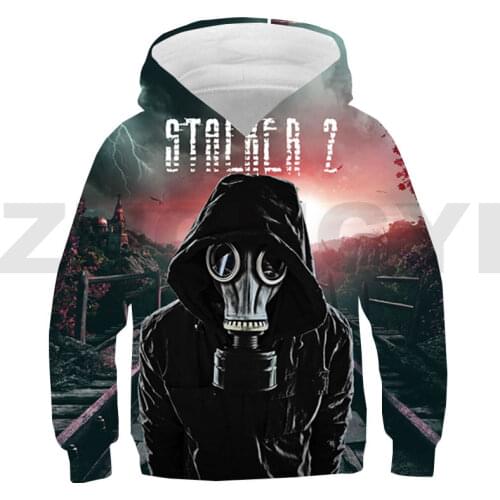 Stalker 2 Heart of Chernobyl Pullover Kids S.T.A.L.K.E.R. 2 Hoodie Men Oversized Streetwear Children Anime Sweatshirt Harajuku