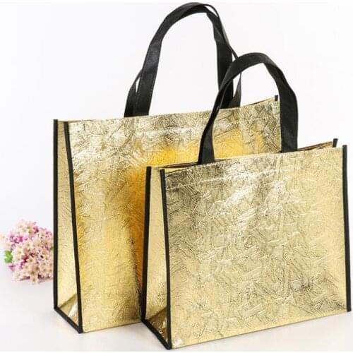DIY Shopping Bags Foldable Fashion Tote Laser Fabric Nonwoven No Zipper Bag Home Reusable Handbags SN3783