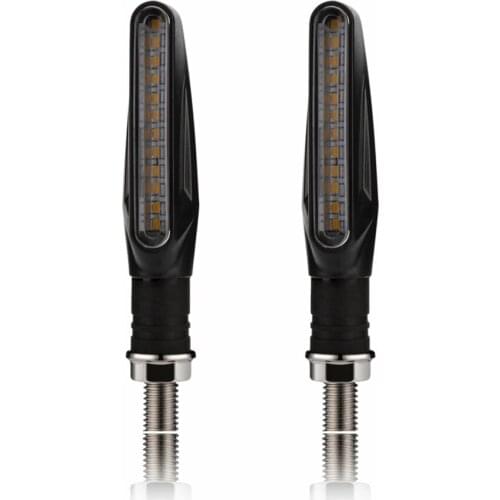 NEW 2PCS LED Motorcycle Turn Signals Light 12 SMD Tail Flasher Flowing Water Blinker IP68 Bendable Motorcycle Flashing Lights