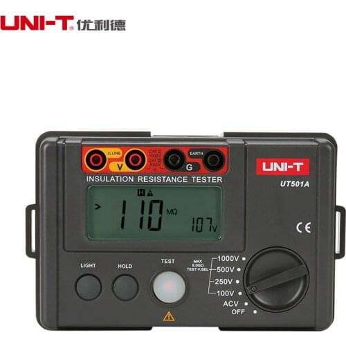 UNI-T UT501A Insulation Resistance Megohmmeter Voltmeter 1000V Test Continuity Tester w/LCD Backlight