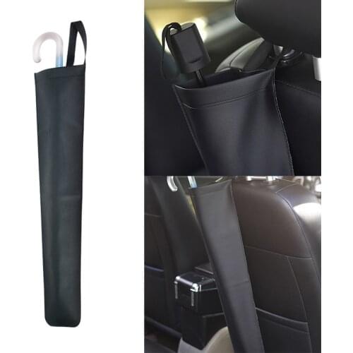 Universal Synthetic Leather Car Seat Back Umbrella Storage Bag Holder Auto Tidying Accessories