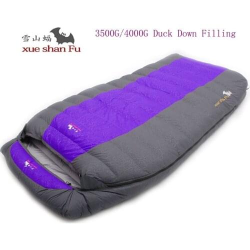 High Quality Double Person 3500g/4000g Duck Down Filling Comfortable Camping Sleeping Bag