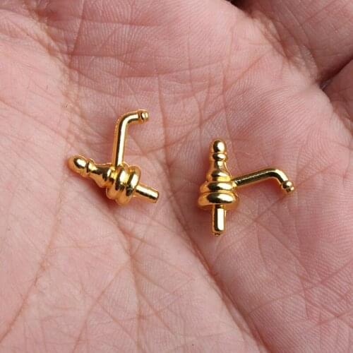 1:12 Miniature Metal Water Tap 2PCS Dollhouse Miniature Faucet Faucet Dollhouse Bathroom Accessories